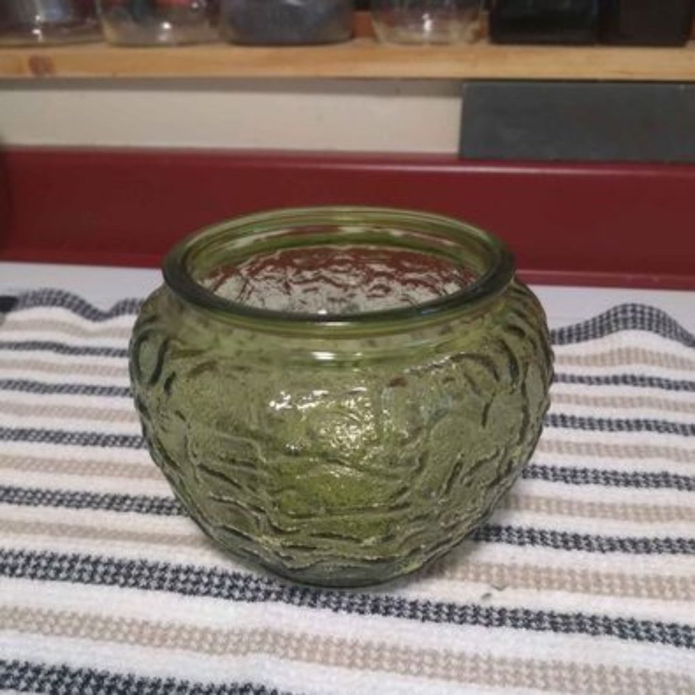 Vintage Lido Milano green glass jar/vase